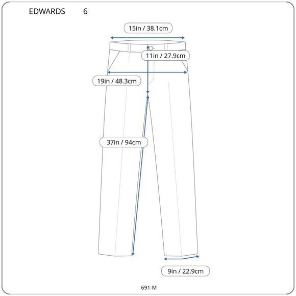 Edwards Easy Fit Uniform‎ Work Pants Black UL 8793-010 Unhemmed Size 6 - Picture 3 of 12
